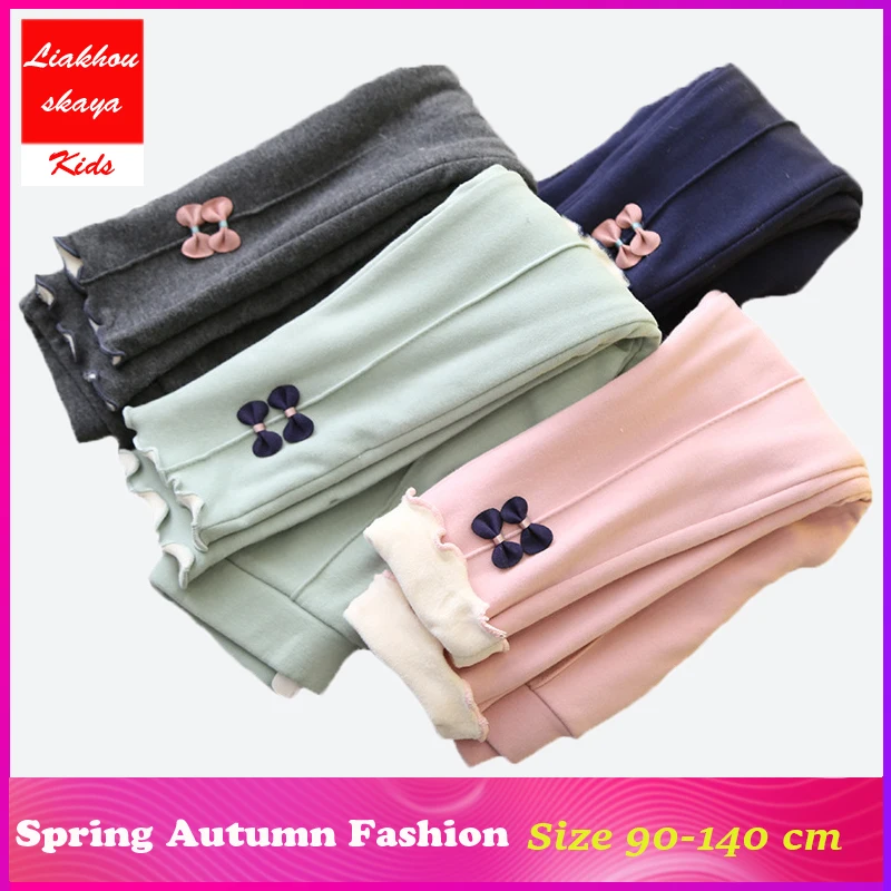 

Liakhouskaya Korean New Girls Winter Warm Pants Children Thicken Outwear Pants Cotton Bow Kids Fleece Baby Casual Long Trousers