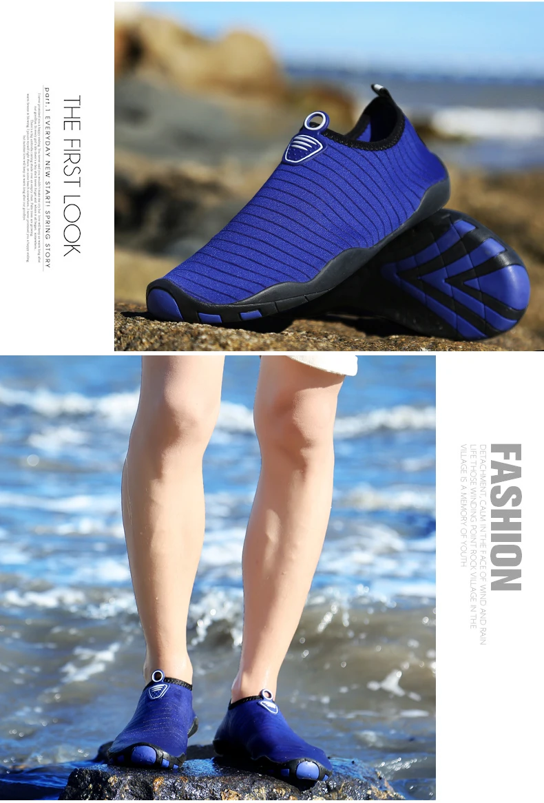 Aqua Shoes Unisex Quick Dry Water Shoes Plus Size Outdoor Sneakers Women Light Non-slip Swimming Shoes Soft Lovers Beach Shoes