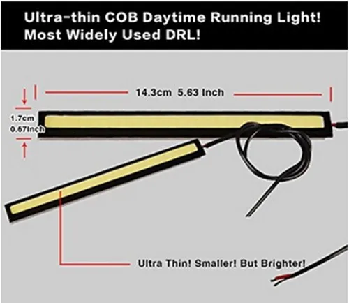 2 шт. светодиодный COB дневные ходовые огни 14 см супер яркий светодиодный дневные ходовые огни полосы ультра-тонкие Водонепроницаемые ходовые огни полосы