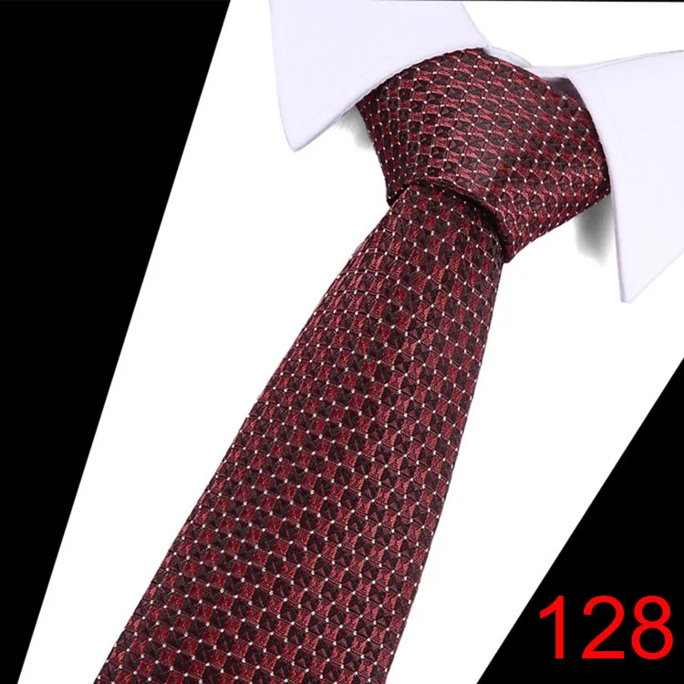 Галстуки мужской галстук полосатый галстук для мужчин синий красный жаккард Тканый бренд 7,5 см шелк свадебный костюм Деловые Вечерние - Цвет: L128