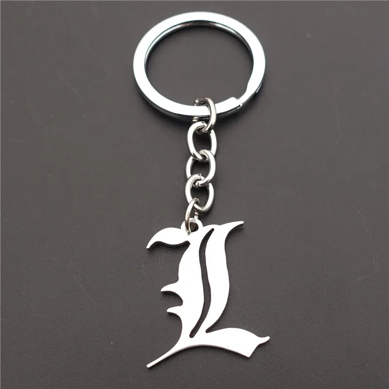 

Death Note Double L Yagami Non-Mainstream Stainless Steel Keyring Smart Anime Jewelry Cosplay Unisex Keychains