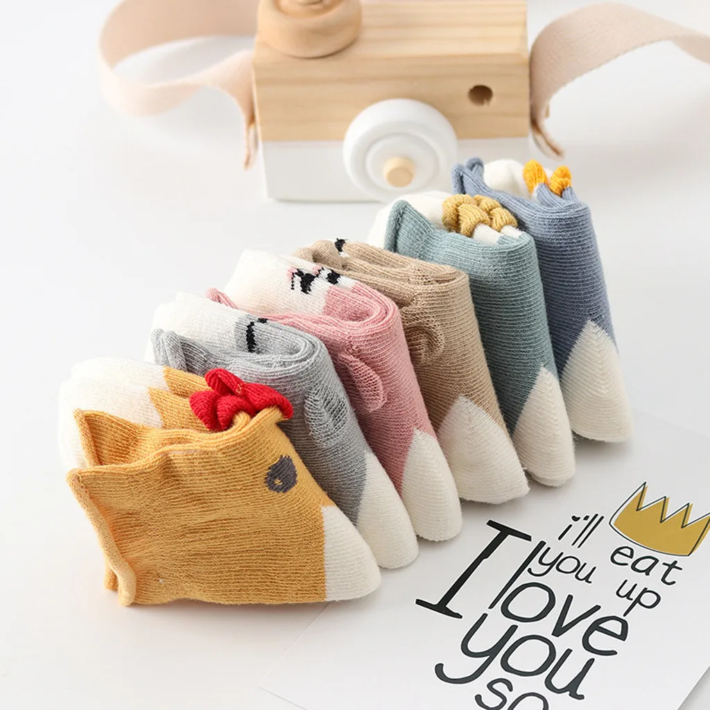 Милые весенне-осенние носки для новорожденных Дети Младенцы Малыши Мальчики Девочки мультфильм Животные противоскользящие пол вязаные теплые носки