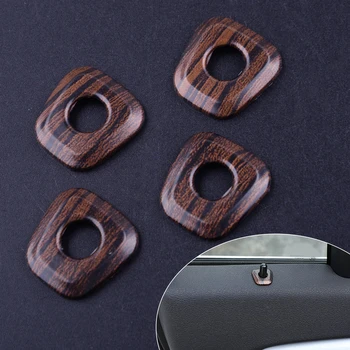 

4pcs/set Car Interior Door Lock Knob Pin Cover Button Trim Wooden Pattern ABS Plastic fit for BMW X1 F48 2016 2017 2018 2019
