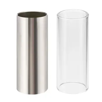 

HOT-2 Pieces Glass Slide and Metal Slide for Guitar, Bass, Medium (6 cm)