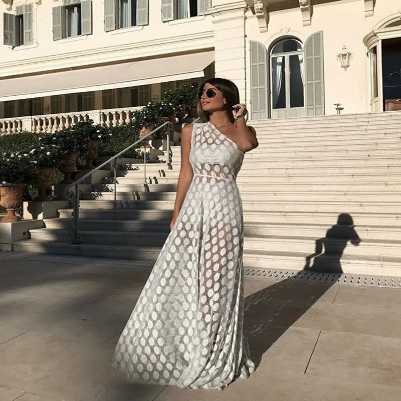 

2019 One-shoulder Lace Mermaid Backless Long Evening Dresses Cut-out Sexy Bride Party Prom Dress