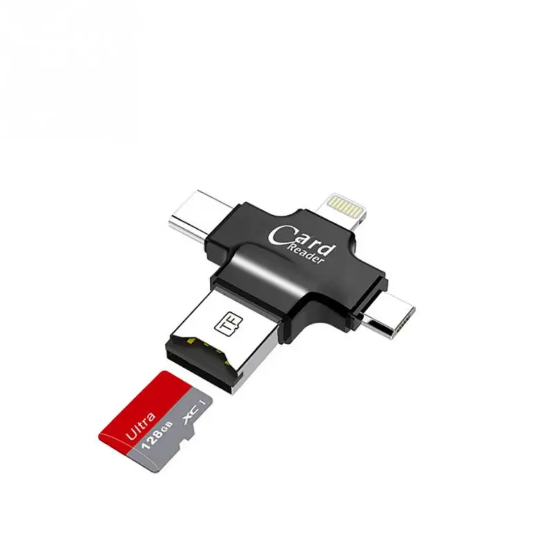 4 в 1 кард-ридер type C Micro USB адаптер Micro SD кард-ридер для iPhone/iPad Smart OTG