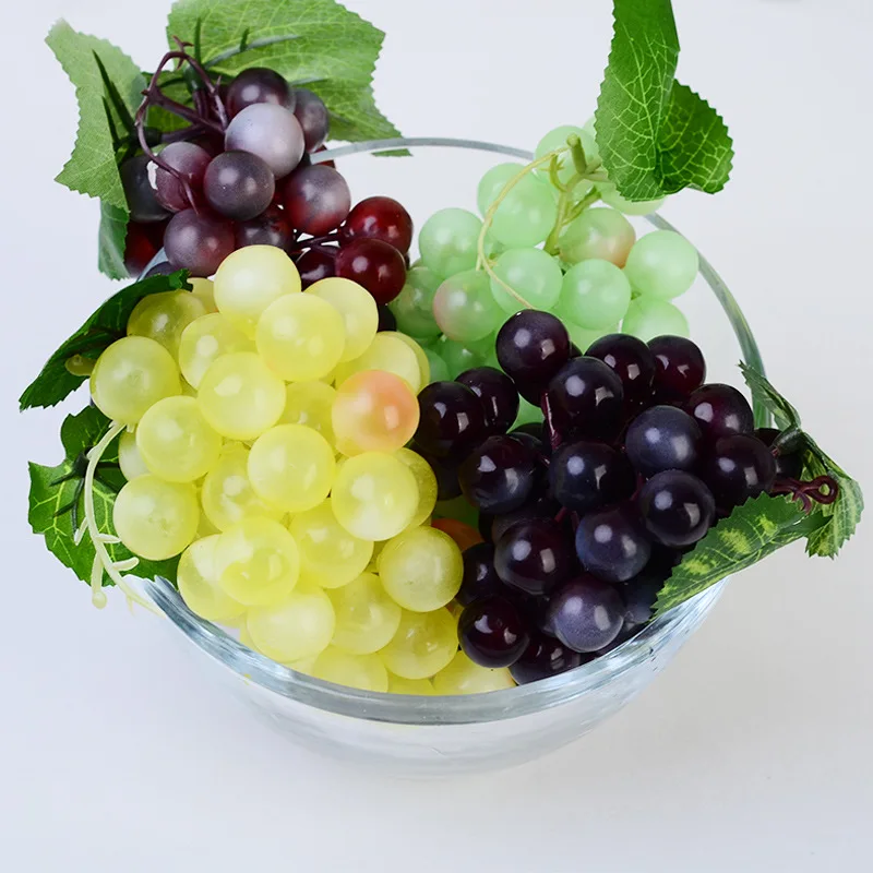 

High Simitation Real Touch Fake Fruit String 60Piece Plastic Grapes Bodhi Soft For Home Party Decoration Photography Props