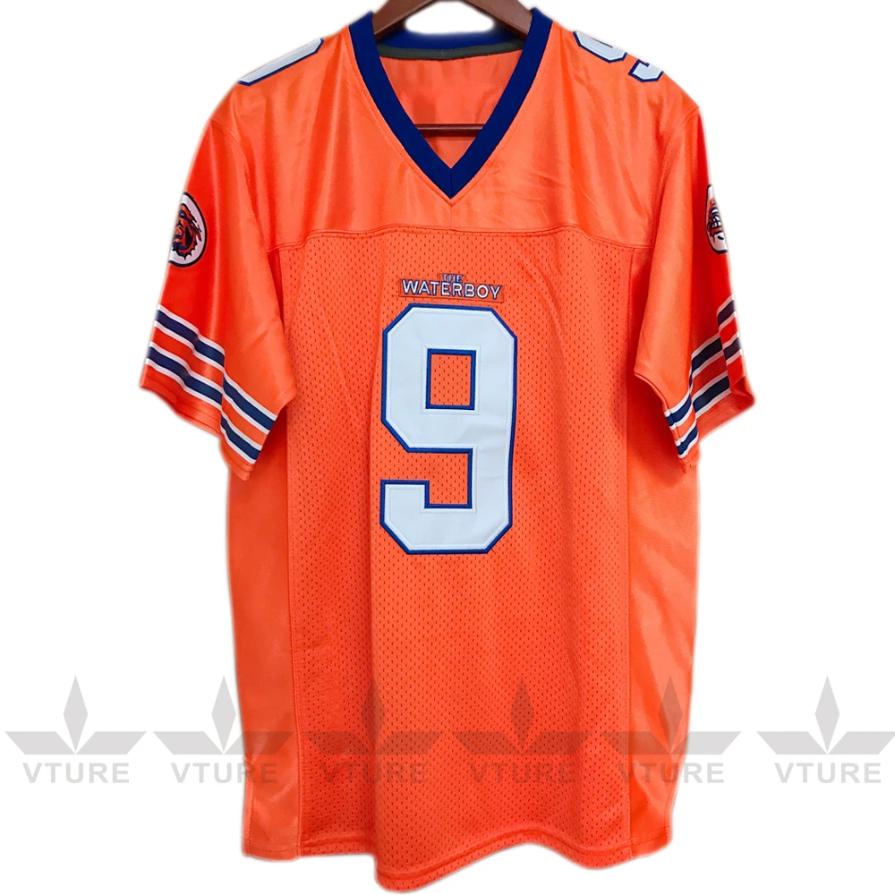 

VTURE Bobby Boucher #9 The Waterboy Football Jersey Adam Sandler Orange All stitched S-XXL