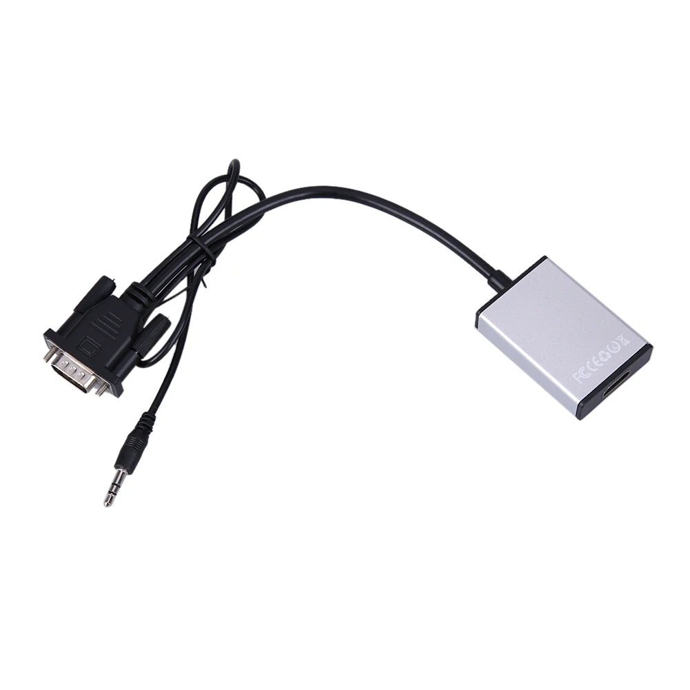 

New VGA To HDMI Output 1080P HD + USB Audio TV AV HDTV Video Cable Converter Adapter Connecter for Desktop Computer Laptop