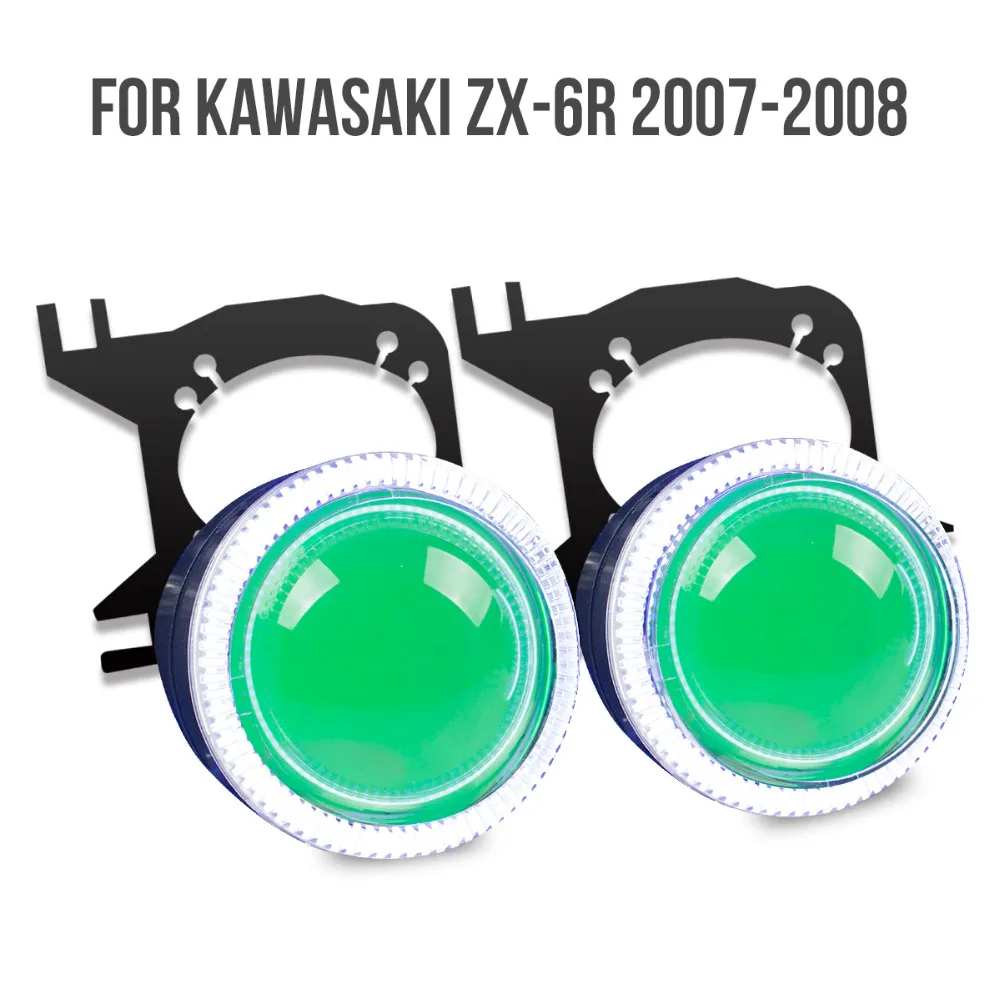 KT Headlight Suitable for Kawasaki ZX 6R ZX6R 2007 2008 LED Angel Eye