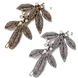 Minimalist Vintage Leaf Shaped Hair Clip Ladies Classical Glitter Rhinestone Frog Bobby Pin Metal Alloy Wedding Styling Barrette Minimalist Vintage Leaf Shaped Hair Clip Ladies Classical Glitter Rhinestone Frog Bobby Pin Metal Alloy Wedding Styling Barrette