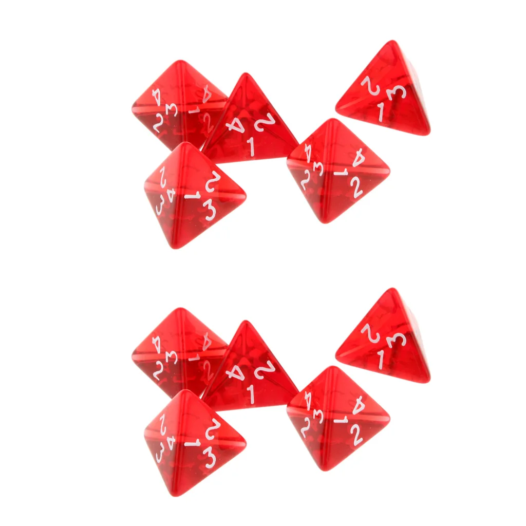 10 Pieces Gem Multi-Sided Dices Polyhedral Dice Set D4 D&D TRPG Cup Games Table Games Accessories for TRPG Game Lovers
