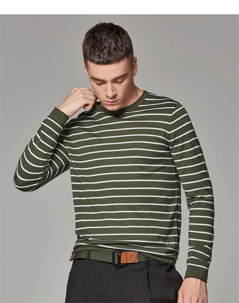 Autumn Sweater T Shirt Men Striped O Neck Male Sweater Pullovers Hight Quality Thin Knitted Tshirt 2018 Spring Winter Brand Muls-4