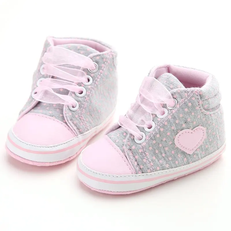 Pasgeboren Baby Meisjes Prinses Fashion Classic Casual Baby Peuter Stippen Lente Herfst Lace-Up Babyschoenen Sneakers Schoenen