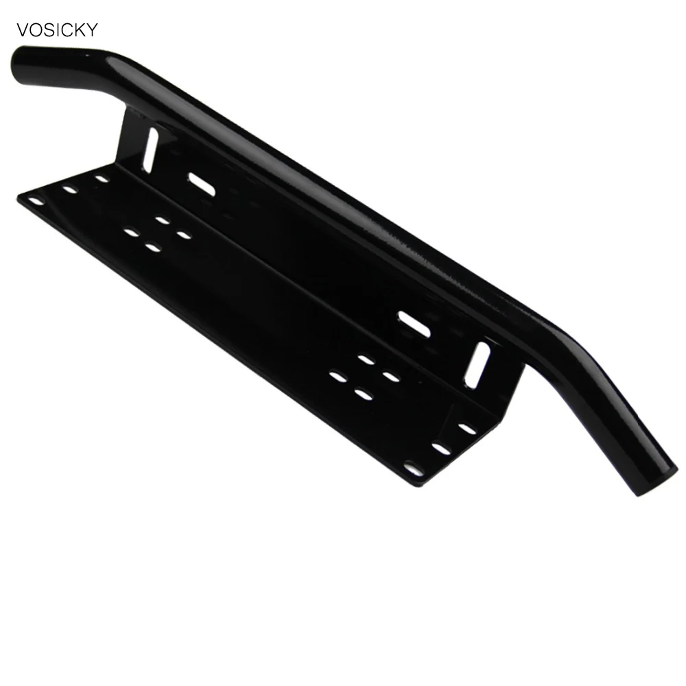 Black Bull Bar Front Bumper License Plate Mount Bracket Holder Offroad