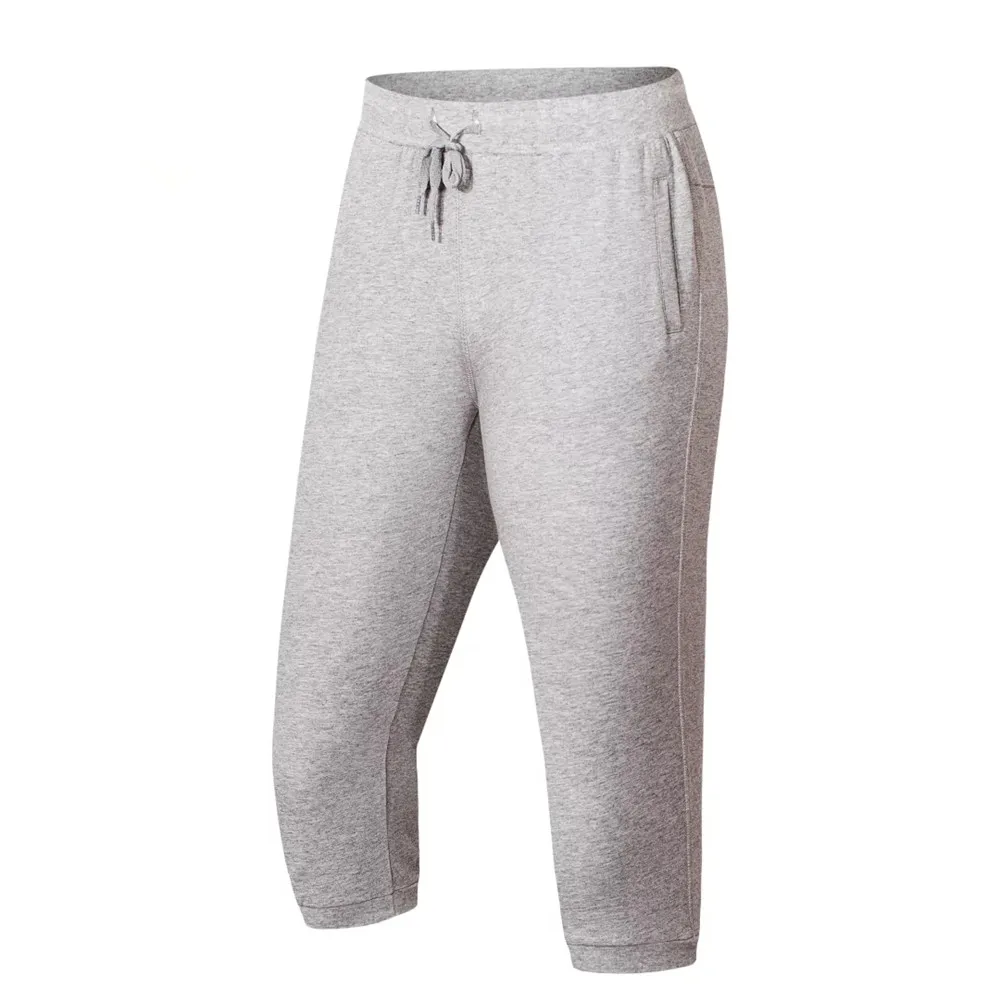 

2019 gym leggings men 3/4 pants cotton sport slim skinny running jogging pant fitness workout basketball football training pants