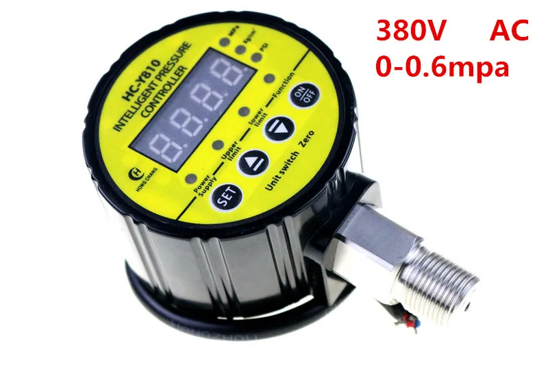 HC-Y810 380VAC 0-0.6MPA цифровой дисплей Электрический контактный переключатель цифровой манометр давление контроллер