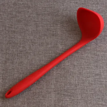 

Big Size Silicone Ladle Spoon In Hygienic Solid Coating Soup Ladle Silicone Kitchen Tools