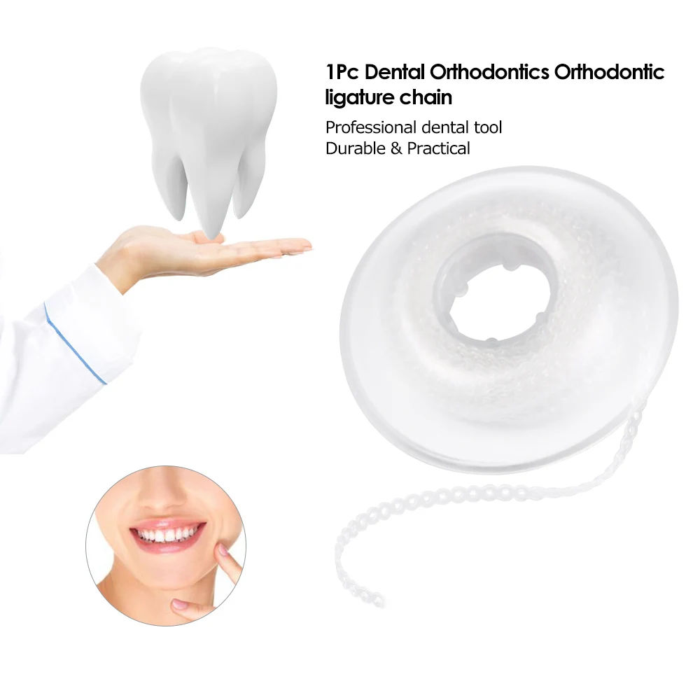 1 шт. стоматологический ортодонтический прибор резиновая катушка высокопрочные зубы эластичные Ультра Мощные цепи прозрачные ортодонтические материалы