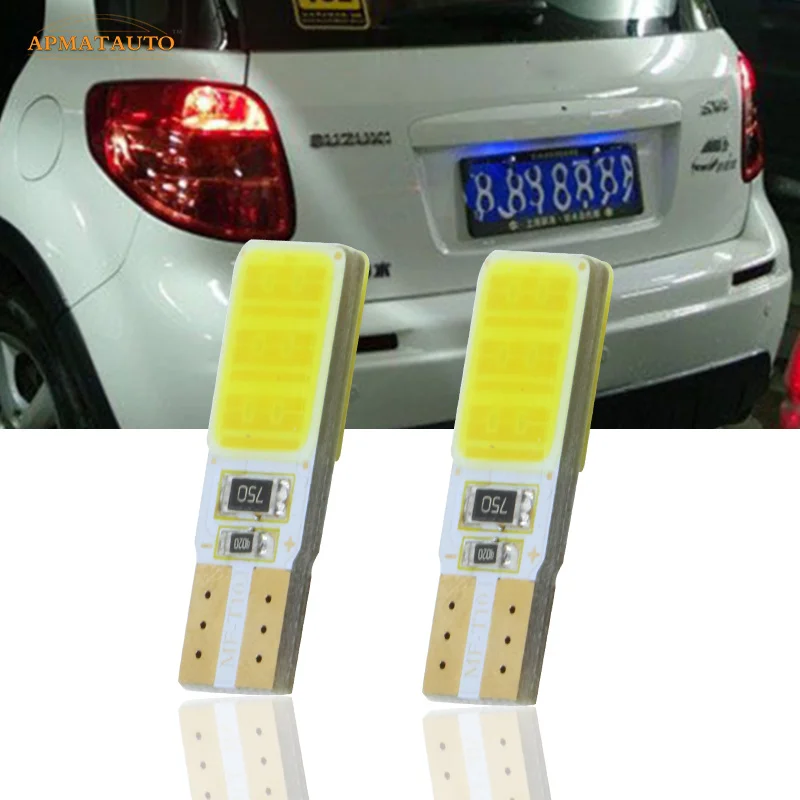 

2 x T10 W5W For SAMSUNG COB Chip License Number Plate Light LED Bulbs Lamp For Suzuki Liana Auto SX4 Vitara Swift