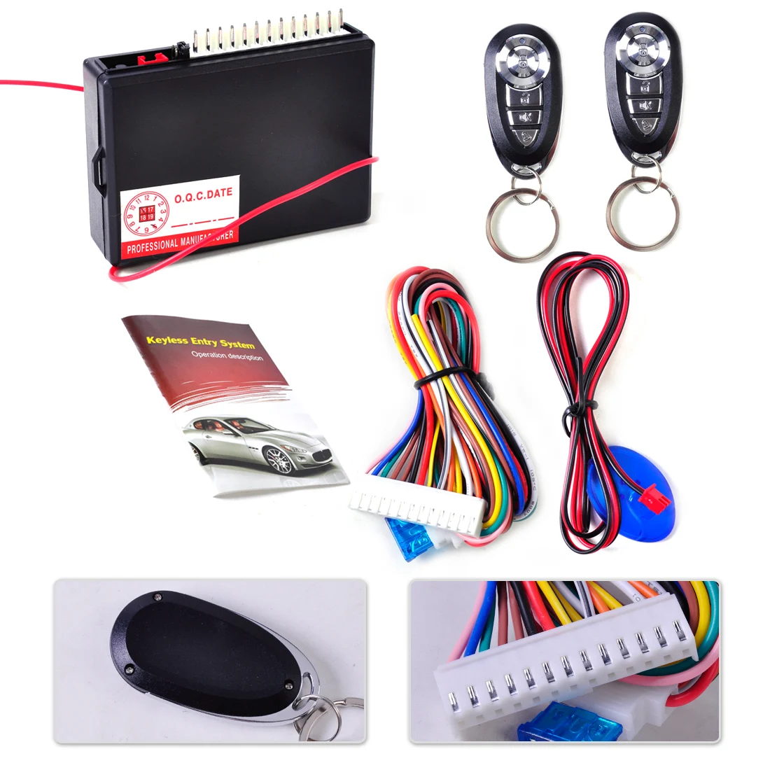 

DWCX Car Vehicle Keyless Entry System Central Door Locking Control 2 Remote Controller for Ford BMW Nissan Audi VW Honda Toyota