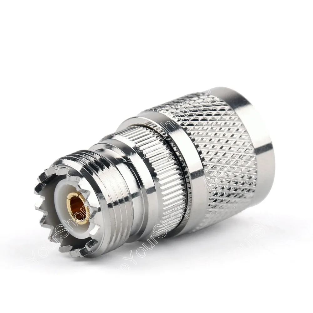 

Areyourshop Hot Sale 1 Pc Adapter SO239 UHF Jack Female To N Male Plug RF Connector Straight Nickel plating