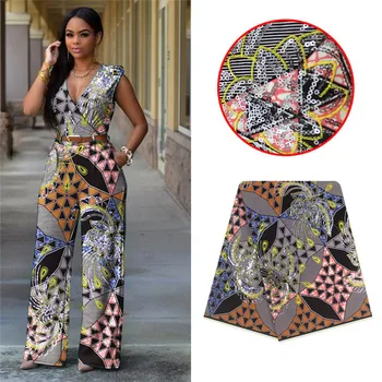

New fashion African real embroidery batik wax fabric with sequins for dress (6yards/lot) SWE1