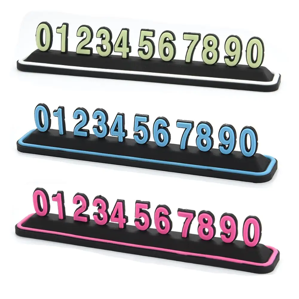 

Car Styling Luminous Auto Temporary Parking Card Universal Automotive Sticker Telephone Number Plates Automobiles