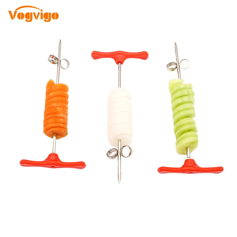 

VOGVIGO New Arrivals Stainless Steel Twist Knife Cucumber Spiral Winder Screw Roller Knife Kitchen Fruits & Vegetables Gadgets