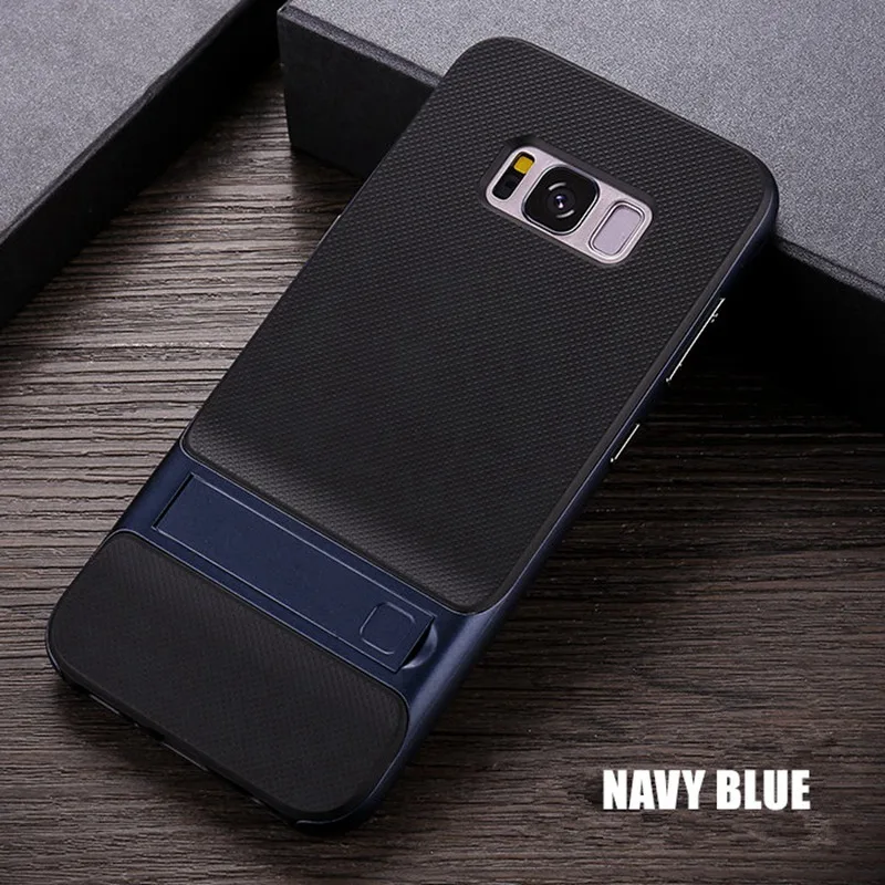 QINUO-Hard-PC-Frame-TPU-Case-For-Samsung-S8-S9-Plus-Cover-Hybrid-TPU-PC-Stand (9)
