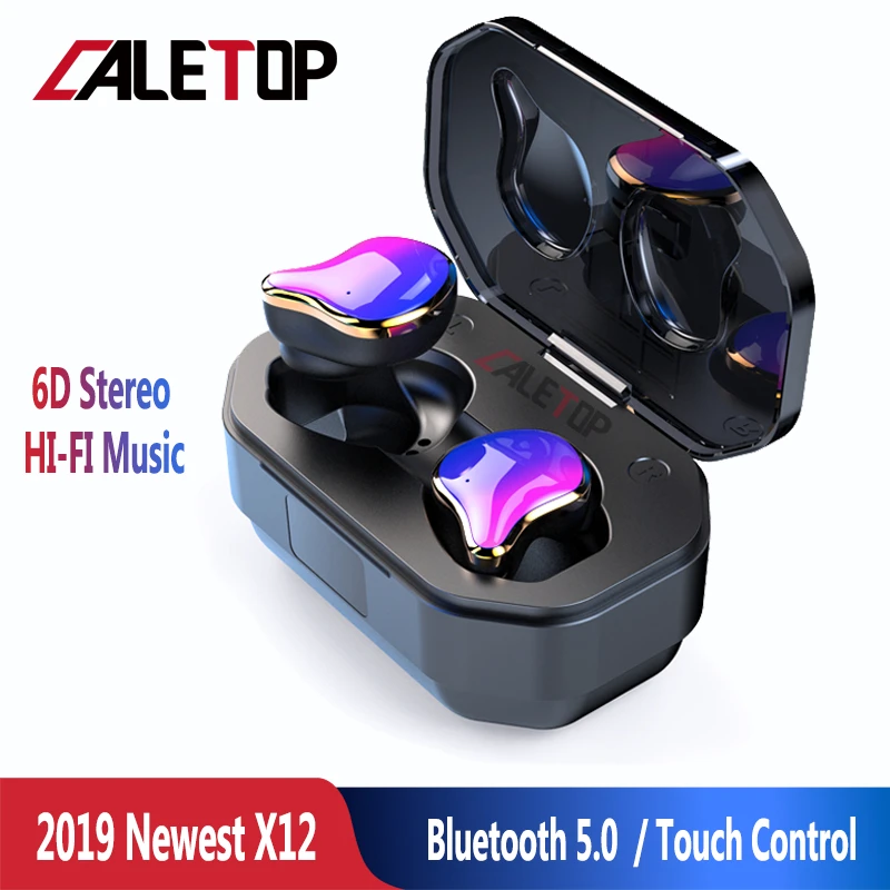 

CALETOP X12 Pro TWS Bluetooth 5.0 Headphones True Wireless Earbuds Touch Control HIFI Sound 700mAh Charging Case Mini Earphones