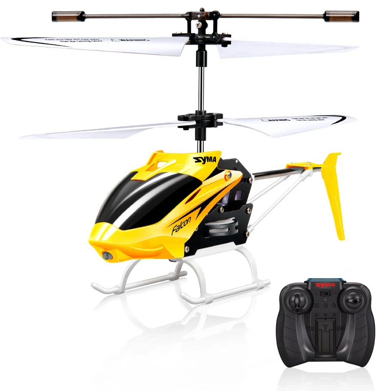 Syma официальный W25 вертолет 2 CH 2 канала мини Радиоуправляемый Дрон с гироскопом устойчивостью аварии RC игрушки для мальчика детский подарок красный желтый - Цвет: W25 Yellow