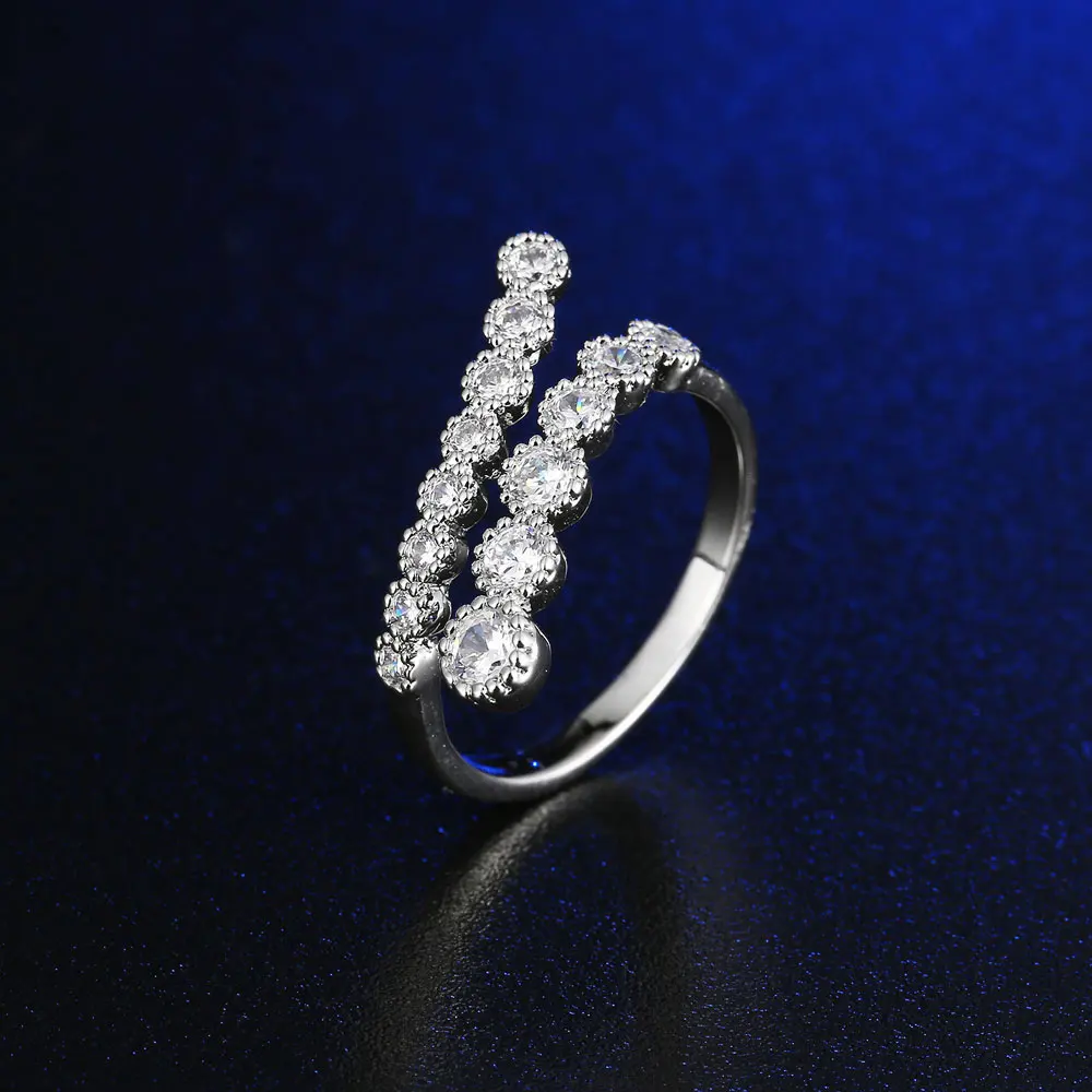 

FYM Fashion High Quality Silver Color Jewelry Rings Boho Cubic Zirconia Ring For Women Party Engagement