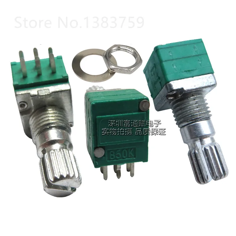 

2pcs High precision 10% dual dual channel volume linear potentiometer R097 type B50K shaft length 15MM