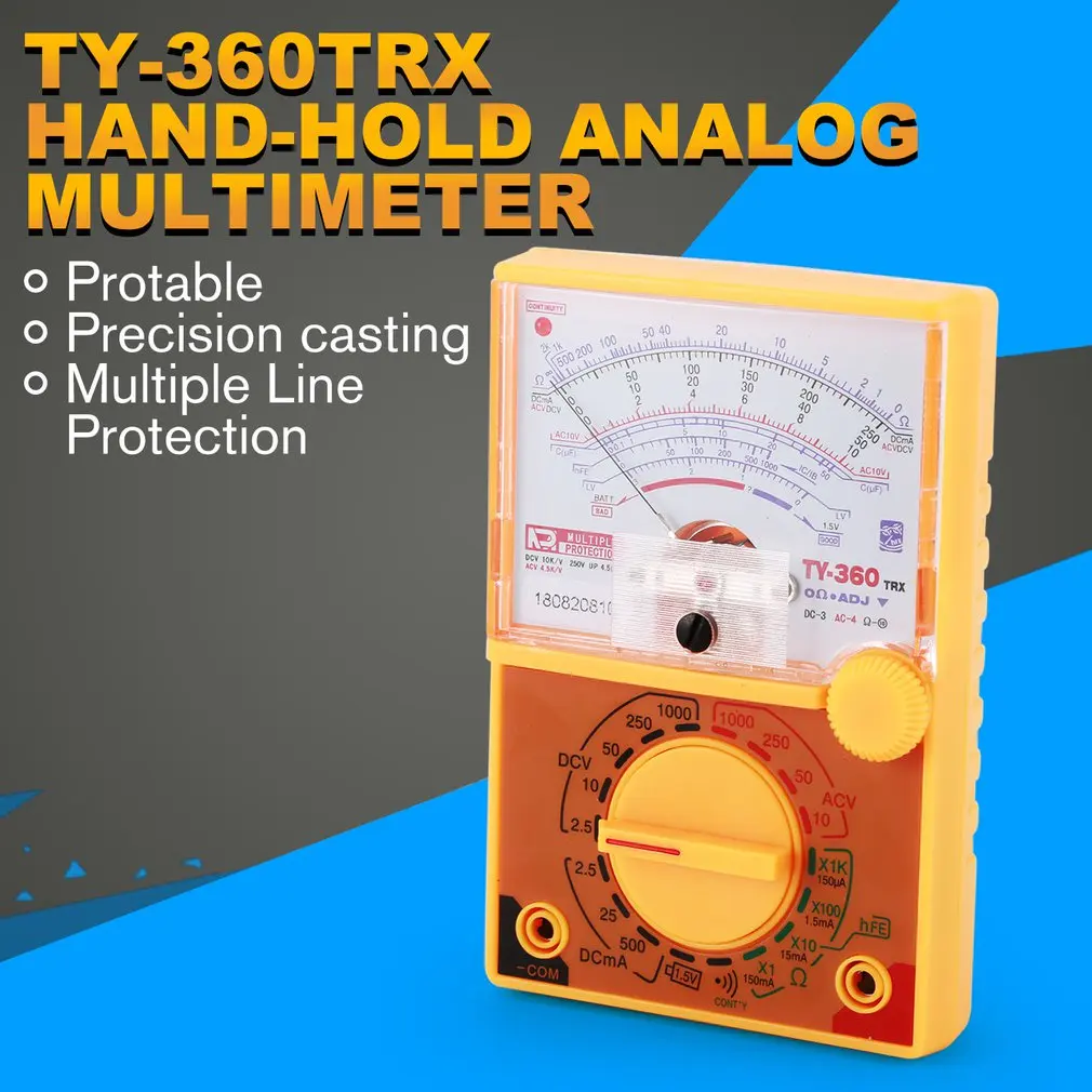TY-360TRX ручной стрелочный мультиметр AC/DC Вольтметр механический Амперметр тестер сопротивления Тока Тестер