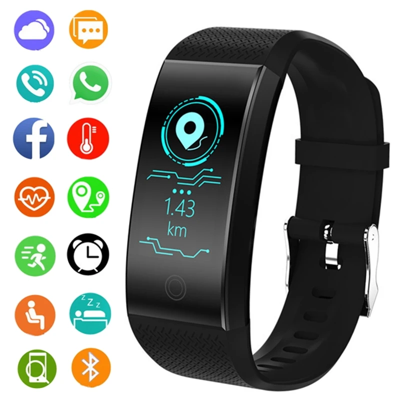 

Fitness Smart Watch Color Screen Pedometer Heart Rate Monitor Blood Pressure Swimming Running Sport Watch for Android IOS