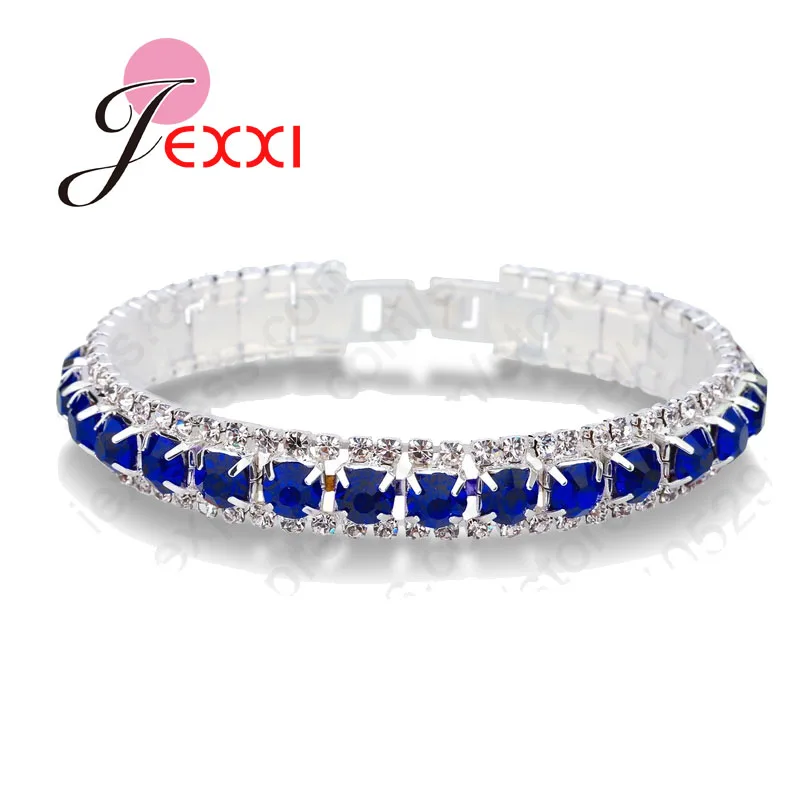 

JEXXI Christmas Gifts!!!New Arrival S90 Silver Color Jewelry Cubic Zircon Bangles& Bracelet For Women