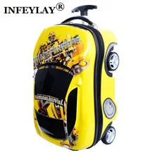 KÜHLEN Bumblebee autos kinder 3D ABS + PC trolley kinder gepäck kind koffer spielzeug junge karikatur 18 zoll studenten internat box