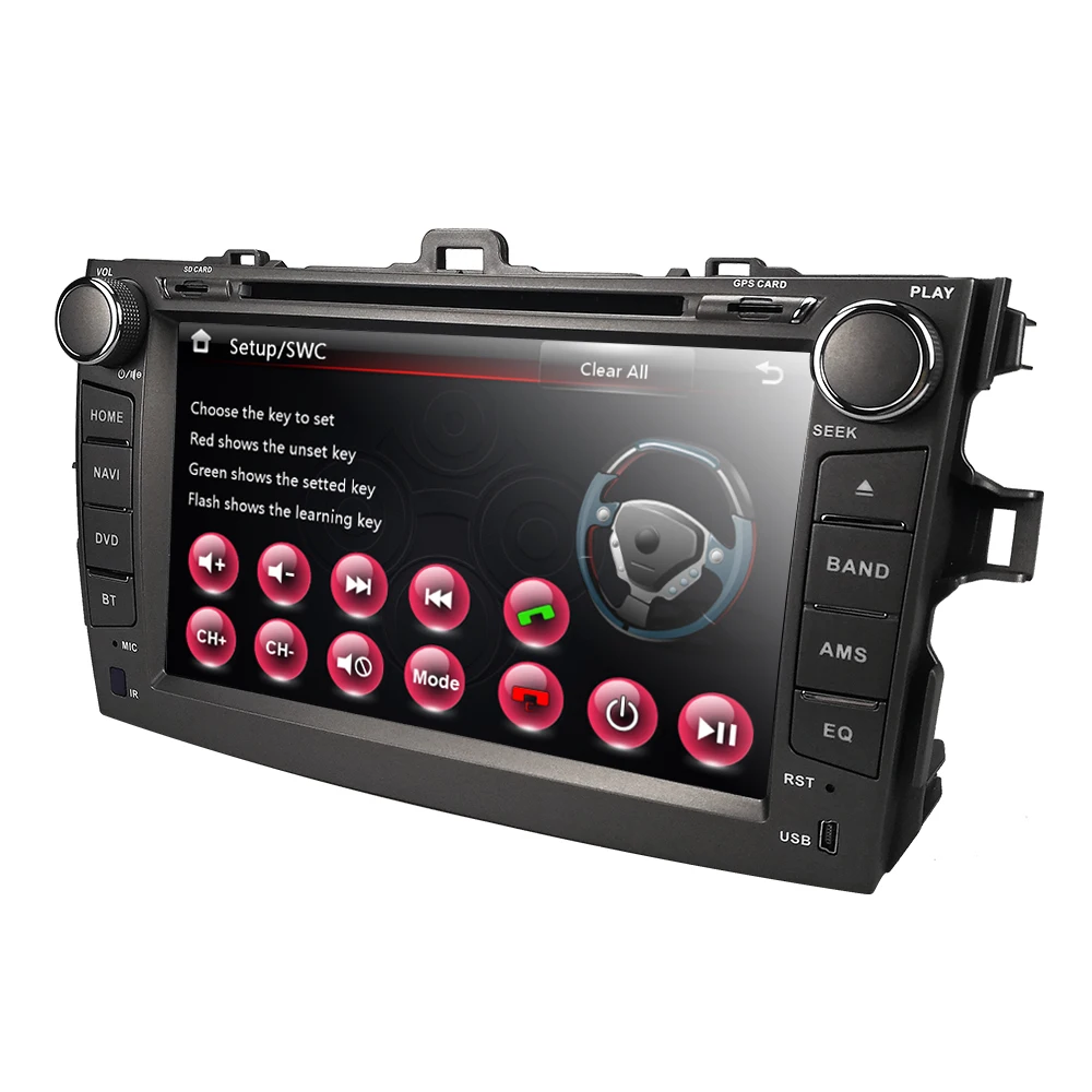 Clearance 8" Touch Screen Stereo Radio Car CD DVD Player GPS Navigation for Toyota Corolla 2007-2011 MirrorLink DAB+DVBT DVR RDS SWC BT SD 3