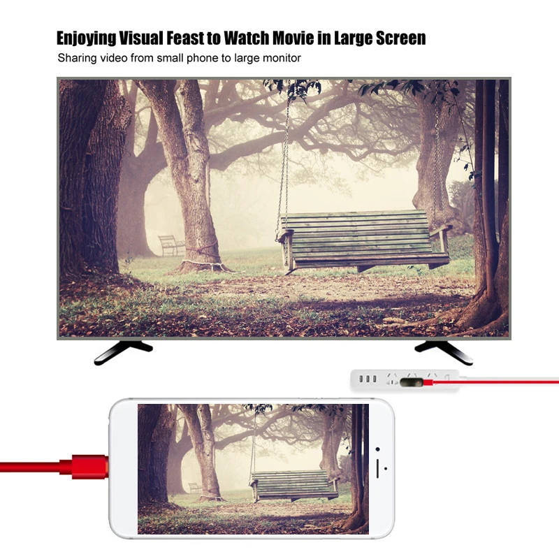 ТВ приставка 1080P HDMI зеркальный литой кабель для Apple iPhone X 8 7 6 iPad Dongle TV Digital AV