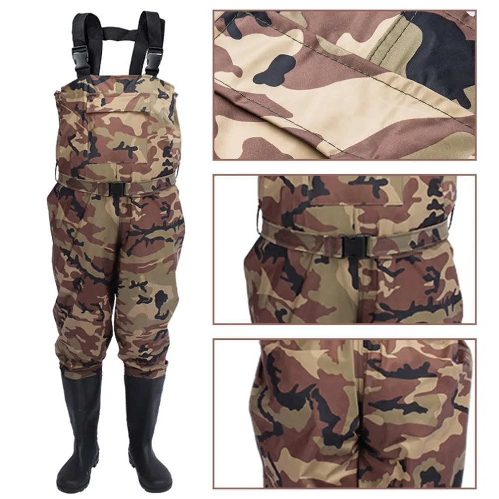 

Hot Sale Men Waterproof Fishing Waders Outdoors Waist Waders Pants Boots Camouflage Pant Fishing Hunting Boots Suit Rubber Boot
