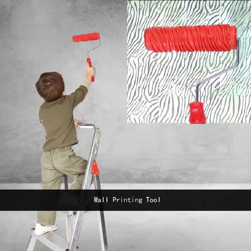 Juego de rodillos de pintura para almacenar pintura en el mango pared y techo rodillo de pintura herramienta de mango extensible para suelo Funda antigoteo