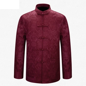 

Brand New Arrival ChineseTraditional Men's Coil Button Mandarin Collar Coat Thin Wadded Jacke M L XL XXL 3XL MTJ2016010713