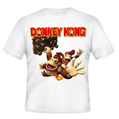 Donkey Kong дизайн футболка белая хлопковая Футболка для Для мужчин s с принтом героев
