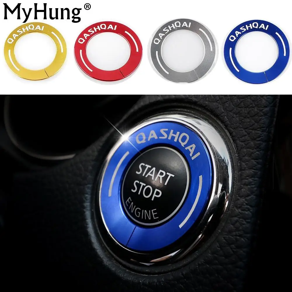 

For Nissan Qashqai 2016 Car Button Ignition Switch Key Hole Cover Ignition Key Ring Decoration Stickers Car Accessories 1PC