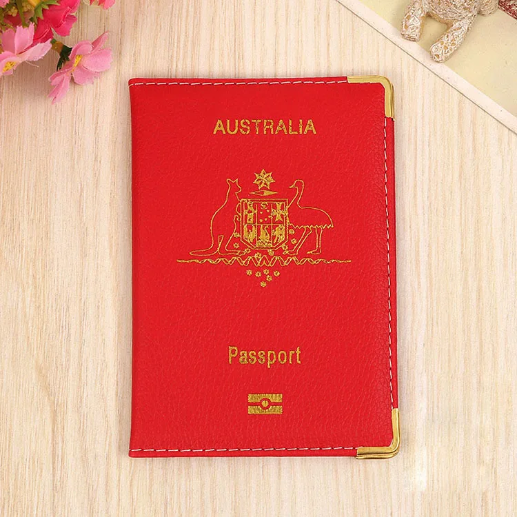 OKOKC Австралия Обложка для паспорта Личи узор из искусственной кожи Обложка для паспорта водонепроницаемый паспорт посылка аксессуары для путешествий - Цвет: Red