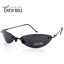 DIDI, мини солнцезащитные очки без оправы, мужские, классические, Matrix Morpheus, овальные очки, женские, стимпанк, фильм, очки, ультра-светильник, Тонкая оправа U808