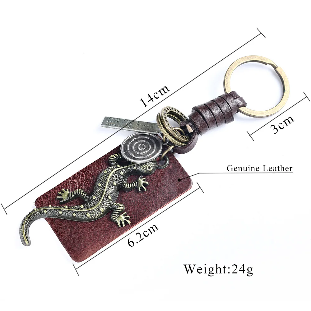 Винтаж сплав животное геккон брелок с Ящерицей кожа авто брелки подвески для человека Jewelry Отец Подарки