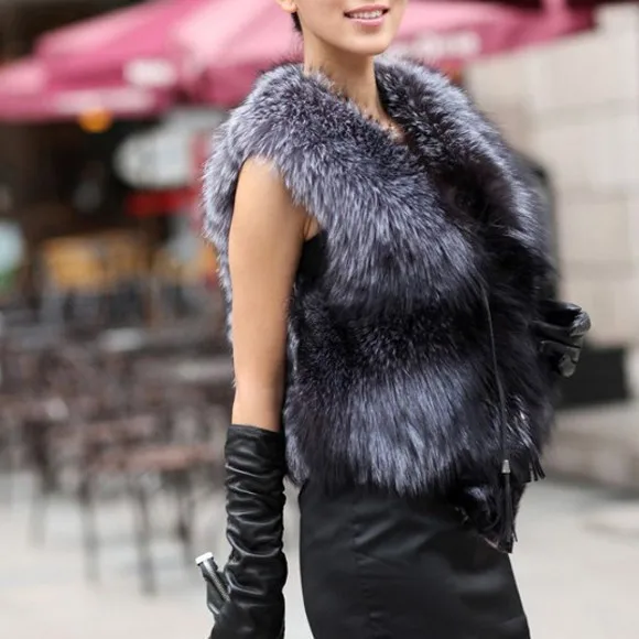 En Veste Gilet xxxl Renard Grande Automne Gray Chefs Manteaux Argent S Nouvelle Taille Et Hiver Femmes Fox Avec Fourrure w8nqXRY