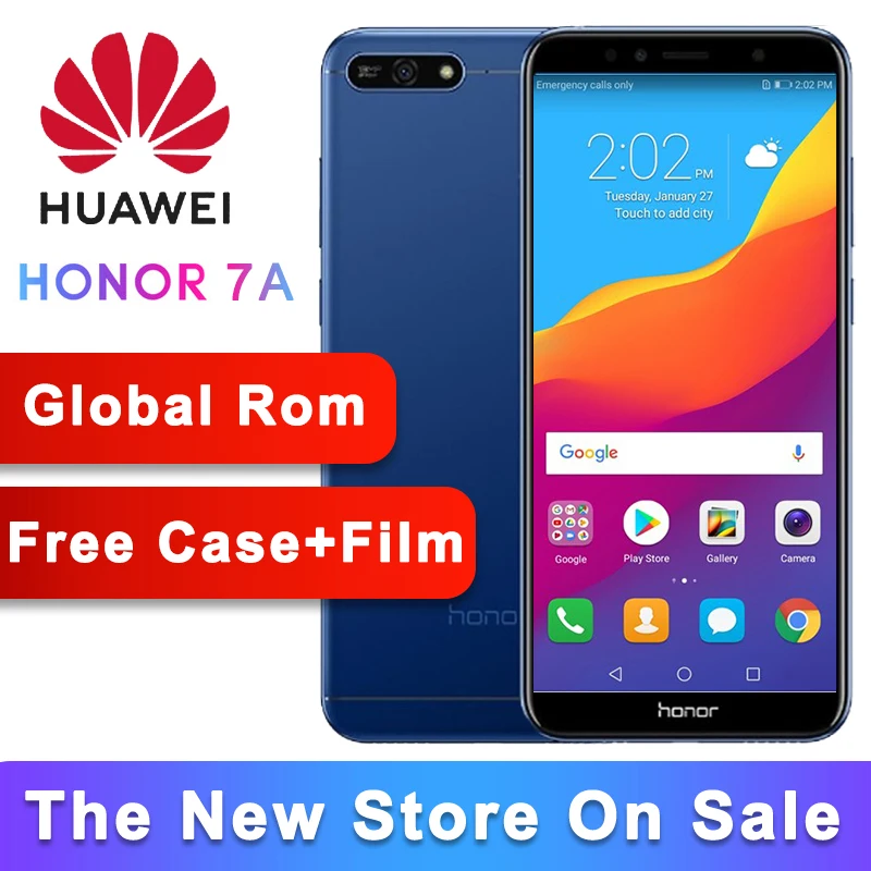 

Global Rom Original Honor 7A Play 2G 32G 5.7 inch Screen 4G LTE Mobilephone Face ID Unlock Android 8.0 13MP Camera 3000mAh